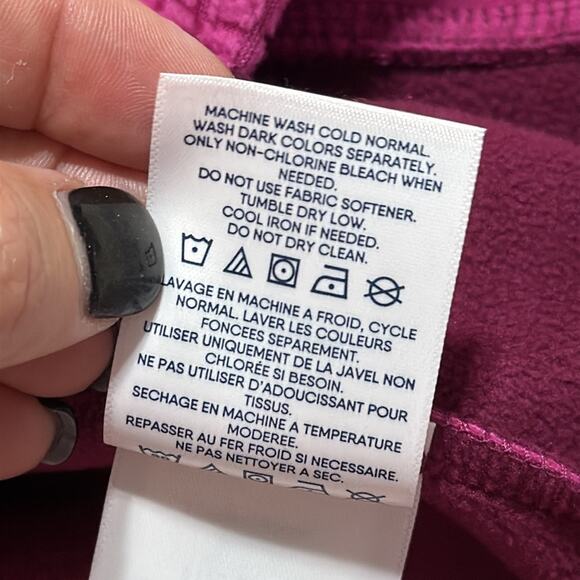 Lands' End plus size 14-16 grid fleece full zip vest 2 pockets casual wear pink - Picture 8 of 13